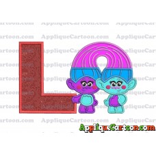 Satin and Chenille Trolls Applique Embroidery Design With Alphabet L