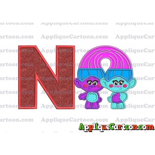 Satin and Chenille Trolls Applique Embroidery Design With Alphabet N