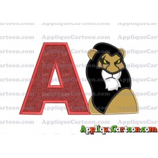 Scar The Lion King Applique Design With Alphabet A