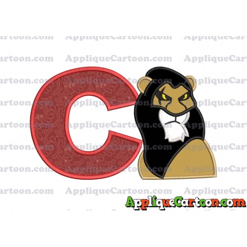 Scar The Lion King Applique Design With Alphabet C