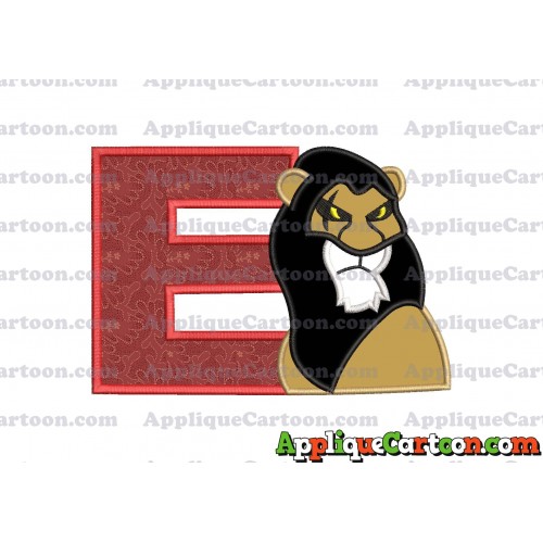 Scar The Lion King Applique Design With Alphabet E