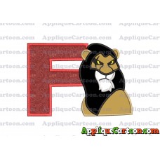 Scar The Lion King Applique Design With Alphabet F