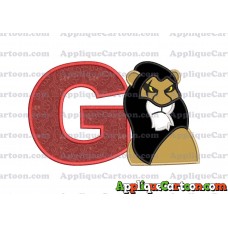Scar The Lion King Applique Design With Alphabet G