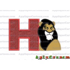 Scar The Lion King Applique Design With Alphabet H