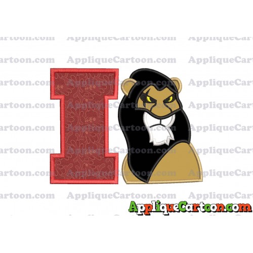 Scar The Lion King Applique Design With Alphabet I