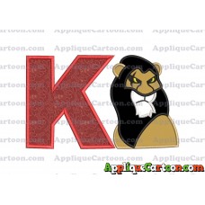 Scar The Lion King Applique Design With Alphabet K