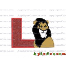 Scar The Lion King Applique Design With Alphabet L
