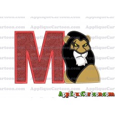 Scar The Lion King Applique Design With Alphabet M
