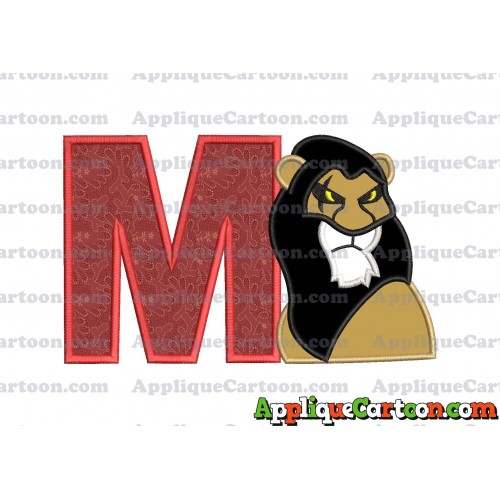 Scar The Lion King Applique Design With Alphabet M