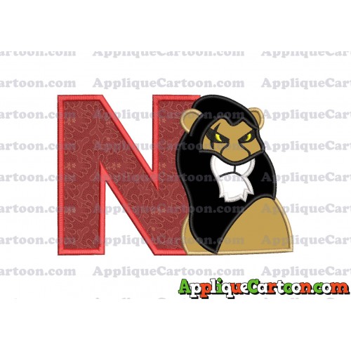 Scar The Lion King Applique Design With Alphabet N