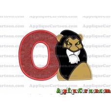 Scar The Lion King Applique Design With Alphabet O