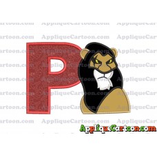 Scar The Lion King Applique Design With Alphabet P