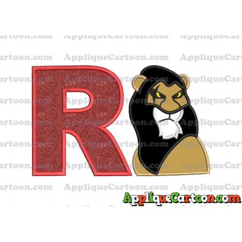 Scar The Lion King Applique Design With Alphabet R