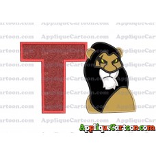 Scar The Lion King Applique Design With Alphabet T