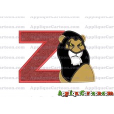 Scar The Lion King Applique Design With Alphabet Z