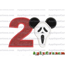 Scary Mickey Ears Applique Design Birthday Number 2