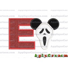 Scary Mickey Ears Applique Design With Alphabet E