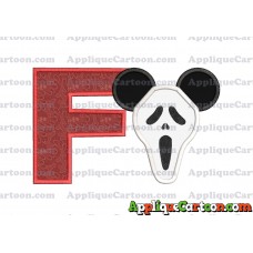 Scary Mickey Ears Applique Design With Alphabet F