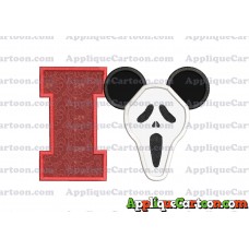 Scary Mickey Ears Applique Design With Alphabet I