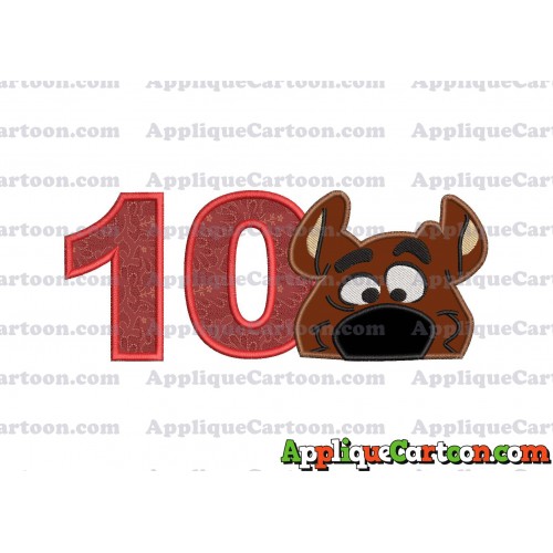 Scooby Doo Applique Embroidery Design Birthday Number 10