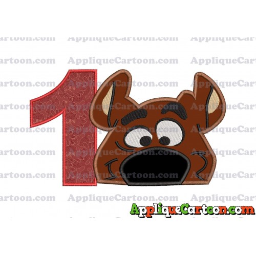 Scooby Doo Applique Embroidery Design Birthday Number 1