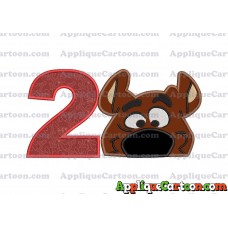 Scooby Doo Applique Embroidery Design Birthday Number 2