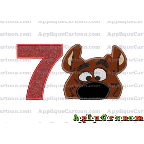 Scooby Doo Applique Embroidery Design Birthday Number 7