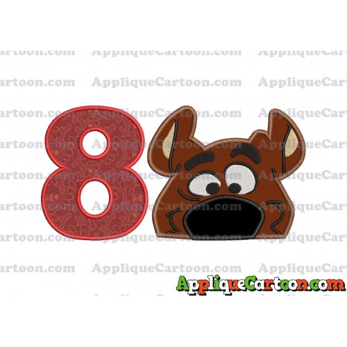 Scooby Doo Applique Embroidery Design Birthday Number 8