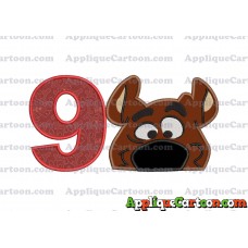 Scooby Doo Applique Embroidery Design Birthday Number 9