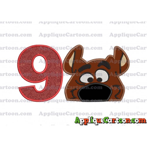 Scooby Doo Applique Embroidery Design Birthday Number 9
