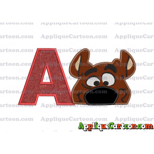 Scooby Doo Applique Embroidery Design With Alphabet A