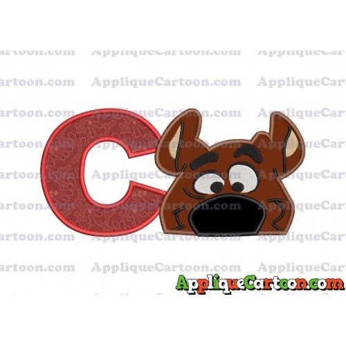 Scooby Doo Applique Embroidery Design With Alphabet C