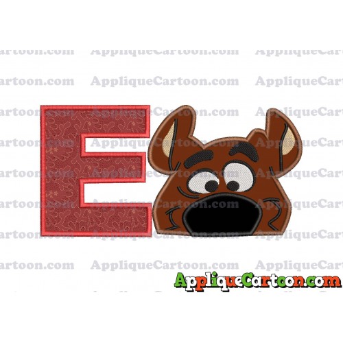 Scooby Doo Applique Embroidery Design With Alphabet E