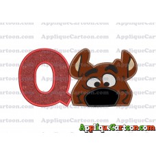 Scooby Doo Applique Embroidery Design With Alphabet Q