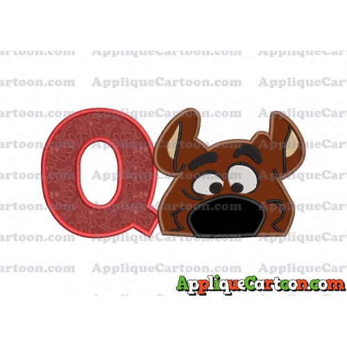 Scooby Doo Applique Embroidery Design With Alphabet Q