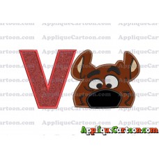 Scooby Doo Applique Embroidery Design With Alphabet V