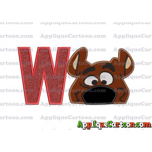 Scooby Doo Applique Embroidery Design With Alphabet W