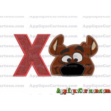 Scooby Doo Applique Embroidery Design With Alphabet X