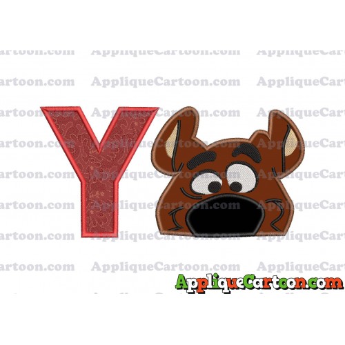 Scooby Doo Applique Embroidery Design With Alphabet Y