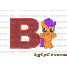 Scootaloo My Little Pony Applique Embroidery Design With Alphabet B