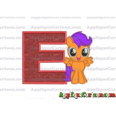 Scootaloo My Little Pony Applique Embroidery Design With Alphabet E