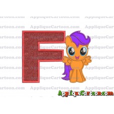 Scootaloo My Little Pony Applique Embroidery Design With Alphabet F