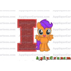 Scootaloo My Little Pony Applique Embroidery Design With Alphabet I