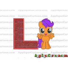 Scootaloo My Little Pony Applique Embroidery Design With Alphabet L