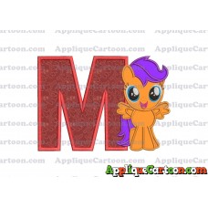 Scootaloo My Little Pony Applique Embroidery Design With Alphabet M