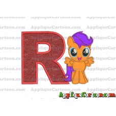 Scootaloo My Little Pony Applique Embroidery Design With Alphabet R