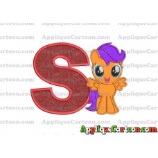 Scootaloo My Little Pony Applique Embroidery Design With Alphabet S