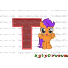 Scootaloo My Little Pony Applique Embroidery Design With Alphabet T