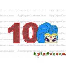 Shimmer and Shine Applique 01 Embroidery Design Birthday Number 10