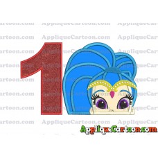 Shimmer and Shine Applique 01 Embroidery Design Birthday Number 1